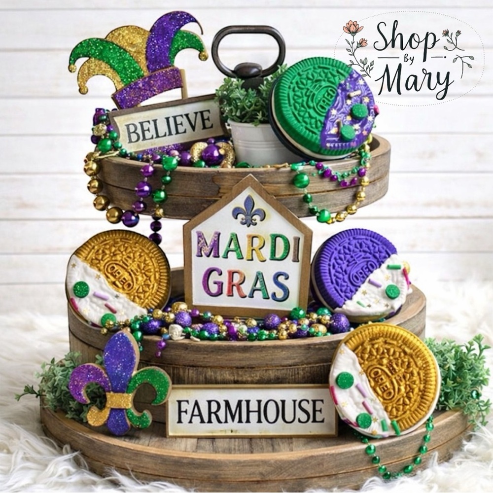 ⤵️🆕Fake Mardi Gras Oreos Cookies | Faux cookies | False Oreos cookies for decor